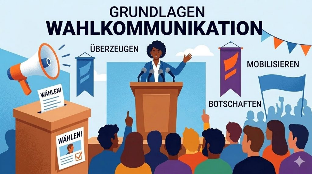 Wahlkommunikation: Positionierung, Botschaftsentwicklung, Kanalstrategie. Grundlagen für Parteien, Kandidierende und politische Organisationen.