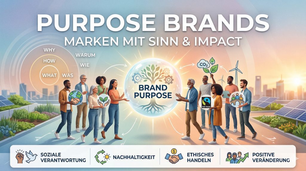 Purpose Brands und Brand Purpose im Marketing: Was Purpose für Marken bedeutet. Marken strategisch & gesellschaftlich ausrichten. Purpose definiert die Unternehmung.